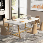 Mesa de Conferencia Rectangular para 6 personas Marrón / Gris / Blanca / Natural — Estilo Industrial