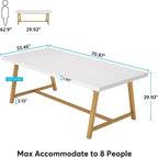 Mesa de Conferencia Rectangular para 6 personas Marrón / Gris / Blanca / Natural — Estilo Industrial