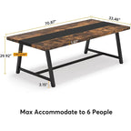 Mesa de Conferencia Rectangular para 6 personas Marrón / Gris / Blanca / Natural — Estilo Industrial