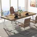 Mesa de Conferencia Rectangular para 6 personas Marrón / Gris / Blanca / Natural — Estilo Industrial