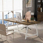 Mesa de Conferencia Rectangular para 6 personas Marrón / Gris / Blanca / Natural — Estilo Industrial