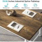 Mesa de Conferencia Rectangular para 6 personas Marrón / Gris / Blanca / Natural — Estilo Industrial