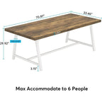 Mesa de Conferencia Rectangular para 6 personas Marrón / Gris / Blanca / Natural — Estilo Industrial