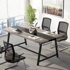 Mesa de Conferencia Rectangular para 6 personas Marrón / Gris / Blanca / Natural — Estilo Industrial