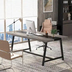 Mesa de Conferencia Rectangular para 6 personas Marrón / Gris / Blanca / Natural — Estilo Industrial