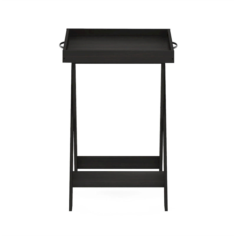 Mesa auxiliar con bandeja superior extraíble — Roble francés / Espresso, 1 persona