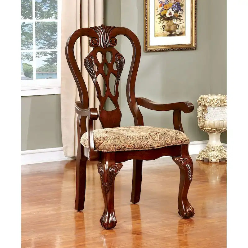 Sillón tradicional Cherry Brown, juego de 2