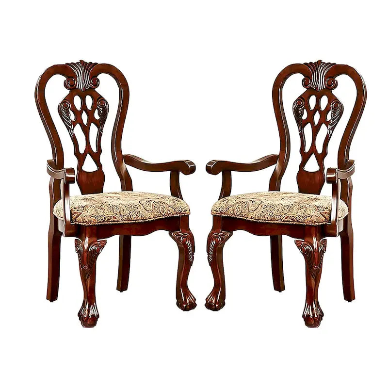 Sillón tradicional Cherry Brown, juego de 2