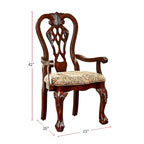 Sillón tradicional Cherry Brown, juego de 2