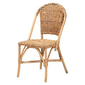 Silla de comedor individual de ratán natural marrón