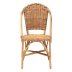 Silla de comedor individual de ratán natural marrón