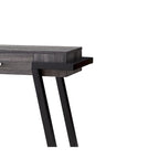 Mesa consola de 1 cajón con estante abierto, negra y gris