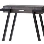 Mesa consola de 1 cajón con estante abierto, negra y gris
