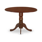Juego de comedor redondo de caoba, 3 piezas, 3 asientos