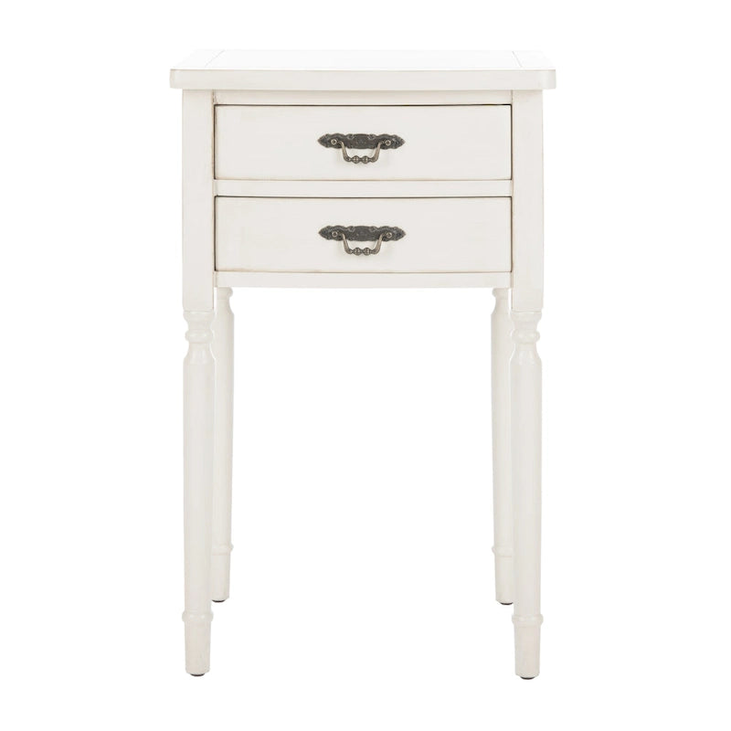 Mesa auxiliar estilo rústico francés, abedul blanco / verde polvoriento / cerceta — 1 persona
