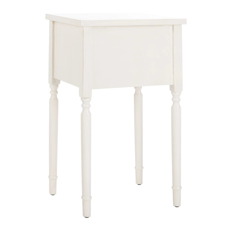 Mesa auxiliar estilo rústico francés, abedul blanco / verde polvoriento / cerceta — 1 persona
