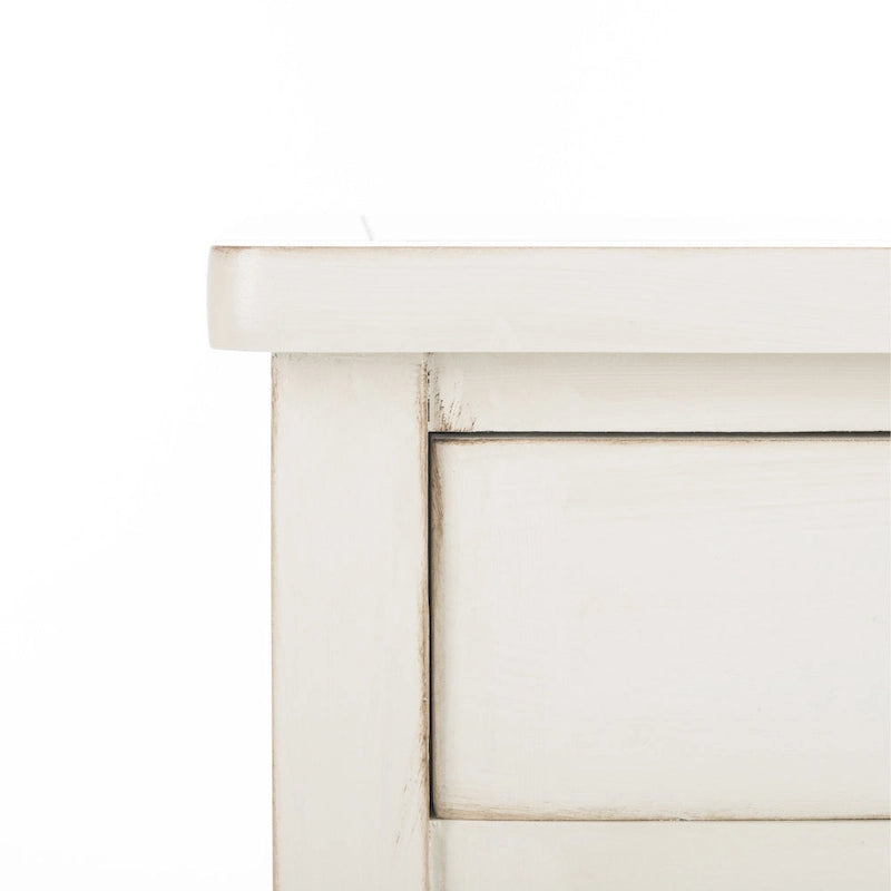Mesa auxiliar estilo rústico francés, abedul blanco / verde polvoriento / cerceta — 1 persona