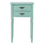 Mesa auxiliar estilo rústico francés, abedul blanco / verde polvoriento / cerceta — 1 persona