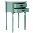 Mesa auxiliar estilo rústico francés, abedul blanco / verde polvoriento / cerceta — 1 persona