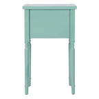Mesa auxiliar estilo rústico francés, abedul blanco / verde polvoriento / cerceta — 1 persona