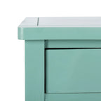 Mesa auxiliar estilo rústico francés, abedul blanco / verde polvoriento / cerceta — 1 persona
