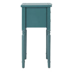 Mesa auxiliar estilo rústico francés, abedul blanco / verde polvoriento / cerceta — 1 persona