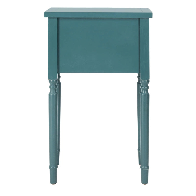 Mesa auxiliar estilo rústico francés, abedul blanco / verde polvoriento / cerceta — 1 persona