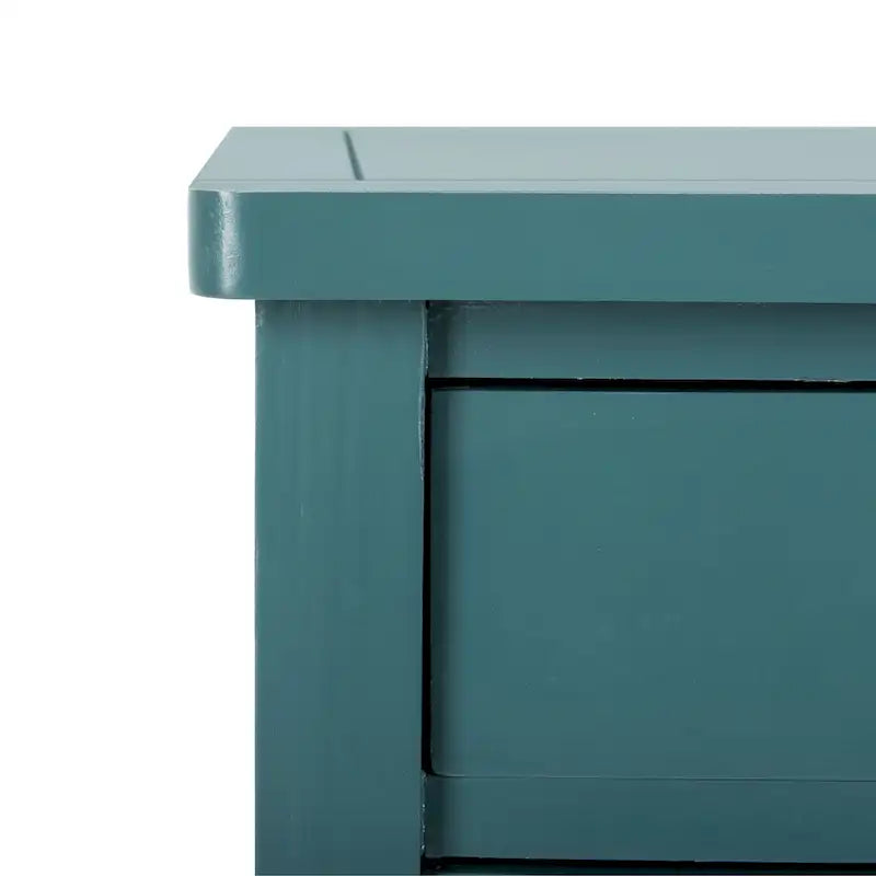 Mesa auxiliar estilo rústico francés, abedul blanco / verde polvoriento / cerceta — 1 persona