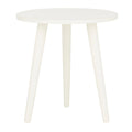 Mesa auxiliar redonda con acento — Blanco vintage / Marrón claro / Gris pizarra / Negro, 1 persona, Mezcla de madera de pino