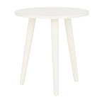 Mesa auxiliar redonda con acento — Blanco vintage / Marrón claro / Gris pizarra / Negro, 1 persona, Mezcla de madera de pino
