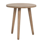 Mesa auxiliar redonda con acento — Blanco vintage / Marrón claro / Gris pizarra / Negro, 1 persona, Mezcla de madera de pino