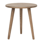 Mesa auxiliar redonda con acento — Blanco vintage / Marrón claro / Gris pizarra / Negro, 1 persona, Mezcla de madera de pino