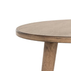 Mesa auxiliar redonda con acento — Blanco vintage / Marrón claro / Gris pizarra / Negro, 1 persona, Mezcla de madera de pino
