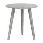 Mesa auxiliar redonda con acento — Blanco vintage / Marrón claro / Gris pizarra / Negro, 1 persona, Mezcla de madera de pino