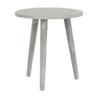 Mesa auxiliar redonda con acento — Blanco vintage / Marrón claro / Gris pizarra / Negro, 1 persona, Mezcla de madera de pino