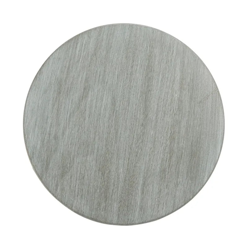 Mesa auxiliar redonda con acento — Blanco vintage / Marrón claro / Gris pizarra / Negro, 1 persona, Mezcla de madera de pino