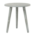 Mesa auxiliar redonda con acento — Blanco vintage / Marrón claro / Gris pizarra / Negro, 1 persona, Mezcla de madera de pino