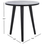 Mesa auxiliar redonda con acento — Blanco vintage / Marrón claro / Gris pizarra / Negro, 1 persona, Mezcla de madera de pino