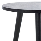 Mesa auxiliar redonda con acento — Blanco vintage / Marrón claro / Gris pizarra / Negro, 1 persona, Mezcla de madera de pino