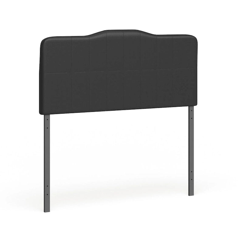 Cabecero de cama matrimonial arqueado capitoné en blanco/negro, 2 colores