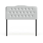 Cabecero de cama matrimonial arqueado capitoné en blanco/negro, 2 colores
