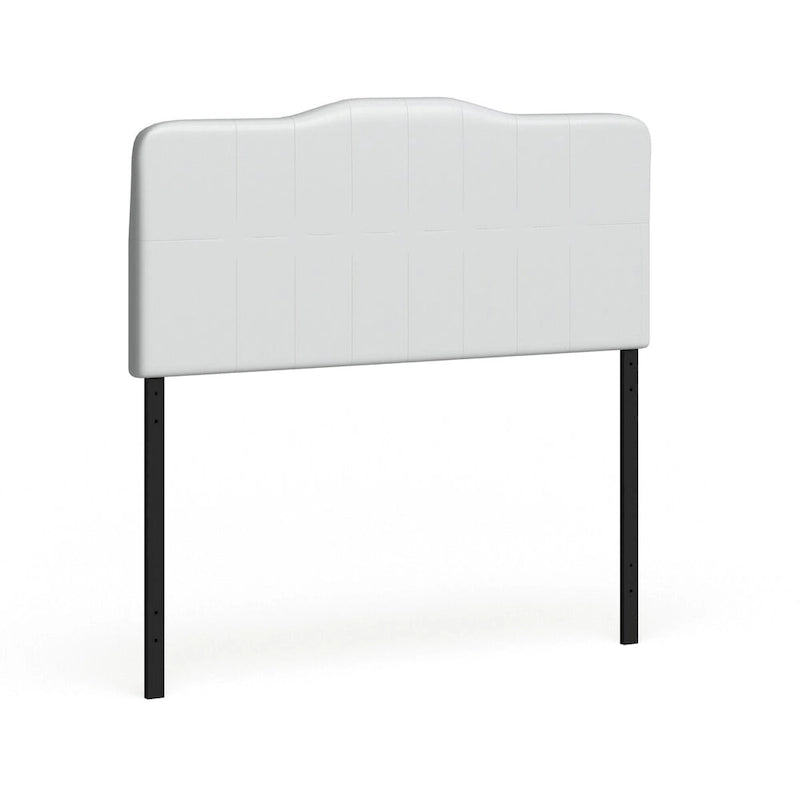 Cabecero de cama matrimonial arqueado capitoné en blanco/negro, 2 colores