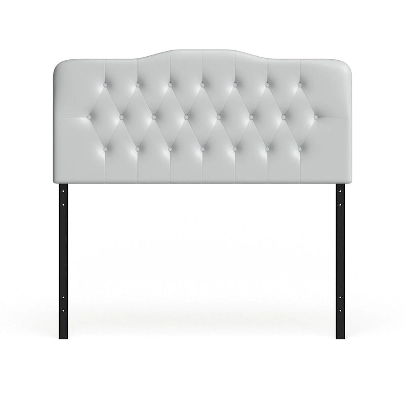 Cabecero de cama matrimonial arqueado capitoné en blanco/negro, 2 colores