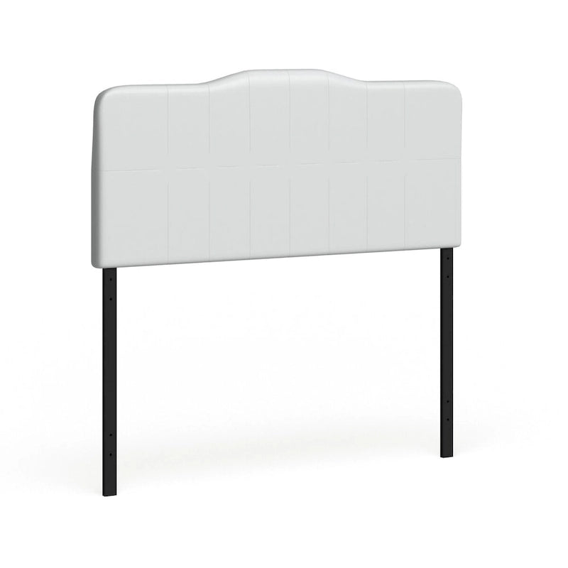 Cabecero de cama matrimonial arqueado capitoné en blanco/negro, 2 colores