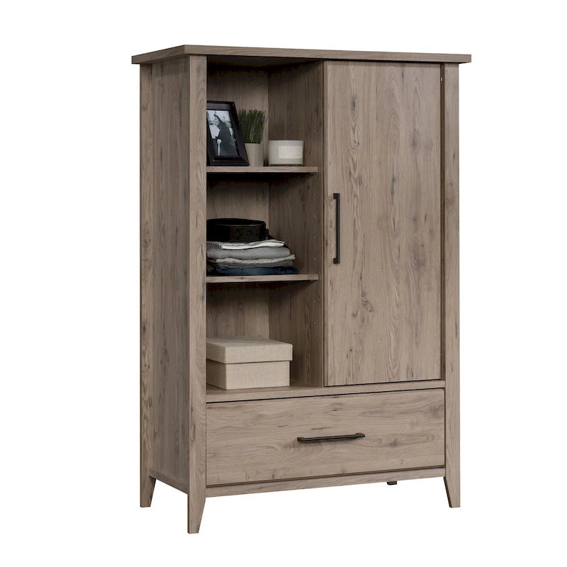 Armario ropero de puertas correderas Roble Glaciar / Pino Guijarro / Roble Laurel — 1 Persona