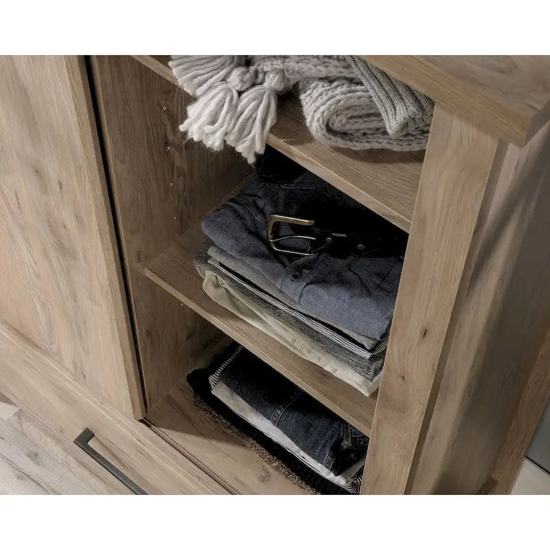 Armario ropero de puertas correderas Roble Glaciar / Pino Guijarro / Roble Laurel — 1 Persona