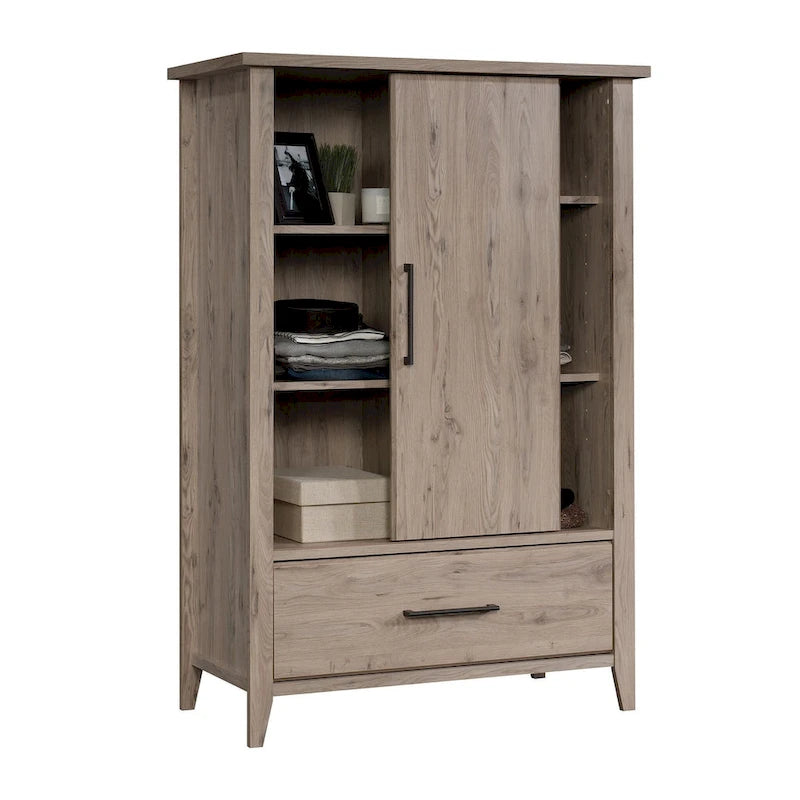 Armario ropero de puertas correderas Roble Glaciar / Pino Guijarro / Roble Laurel — 1 Persona
