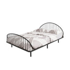 Armazón de cama de metal curvo, blanco/negro, matrimonial/queen, no requiere somier
