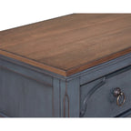 Cómoda de madera de pana azul de 9 cajones