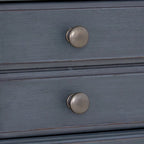 Cómoda de madera de pana azul de 9 cajones